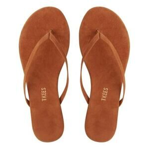 Tkees Lily Suede Flip Flop Sandal US 10 Thong Saffron Brown Neutral Minimalist